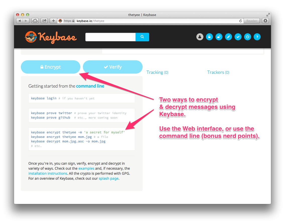 Keybase.io: encryption and decryption