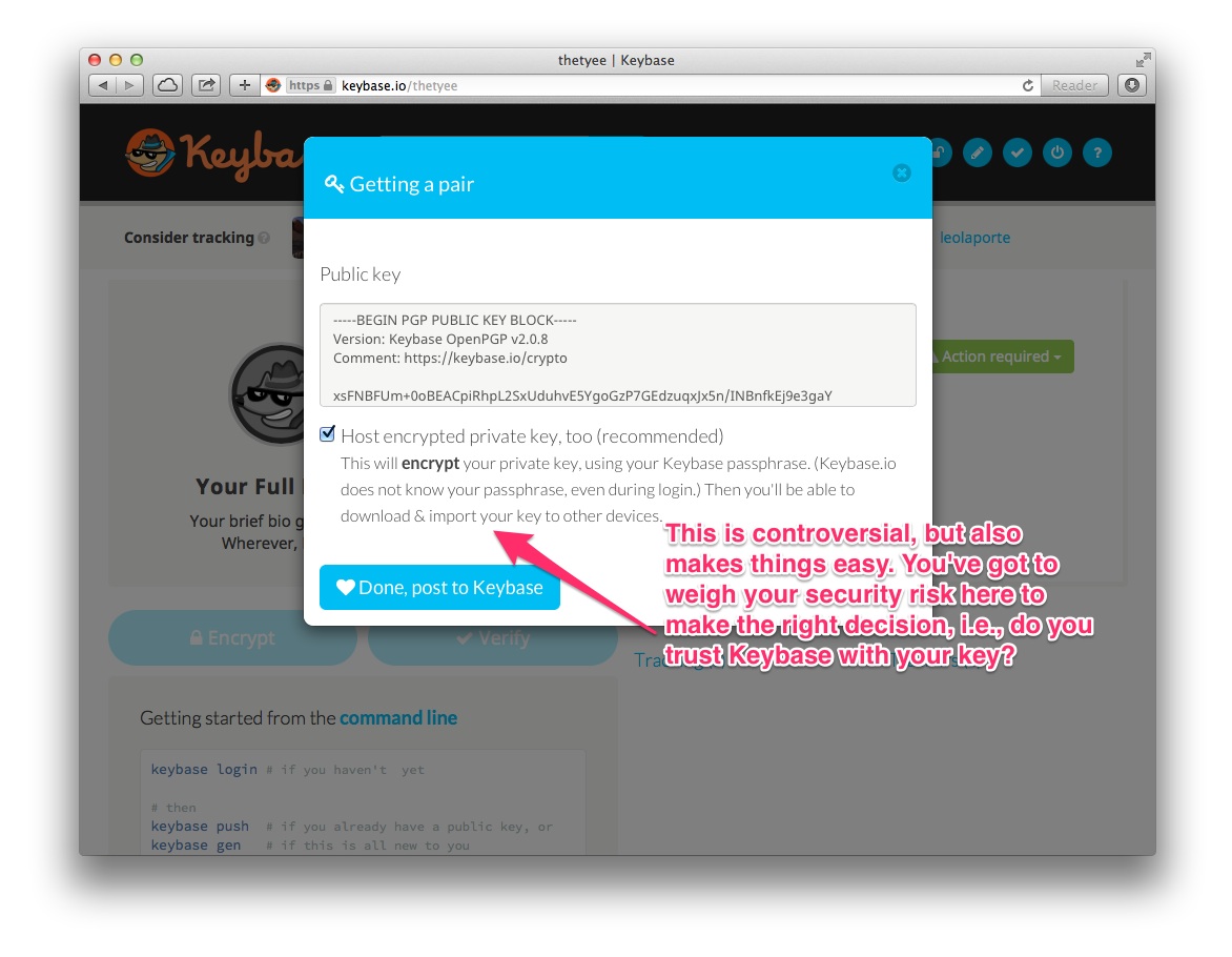 Keybase.io: to host or not to host.